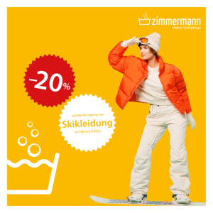 -20% auf die Reinigung von Skibekleidung im Februar & März 2026